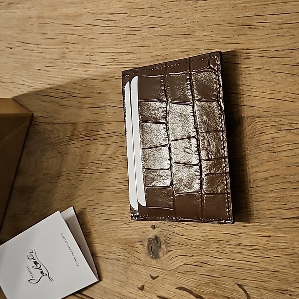 Christian Louboutin Kios Crocodile Pattern Card Holder/Card Case Wallet - Picture 4 of 5